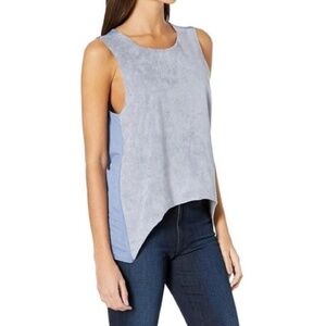 Bishop Young Womens Tank Size Small Paulina Top Hi Lo Twilight Blue Boho Shirt